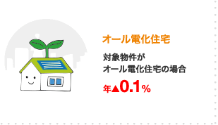 オール電化住宅 対象物件がオール電化住宅の場合 年▲0.1%