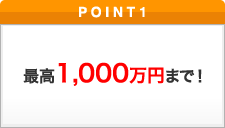 ポイント1 最高1,000万円まで！