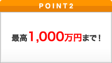 ポイント2 最高1000万円まで