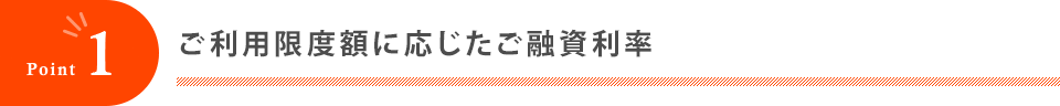 Point1 ご利用限度額に応じたご融資利率