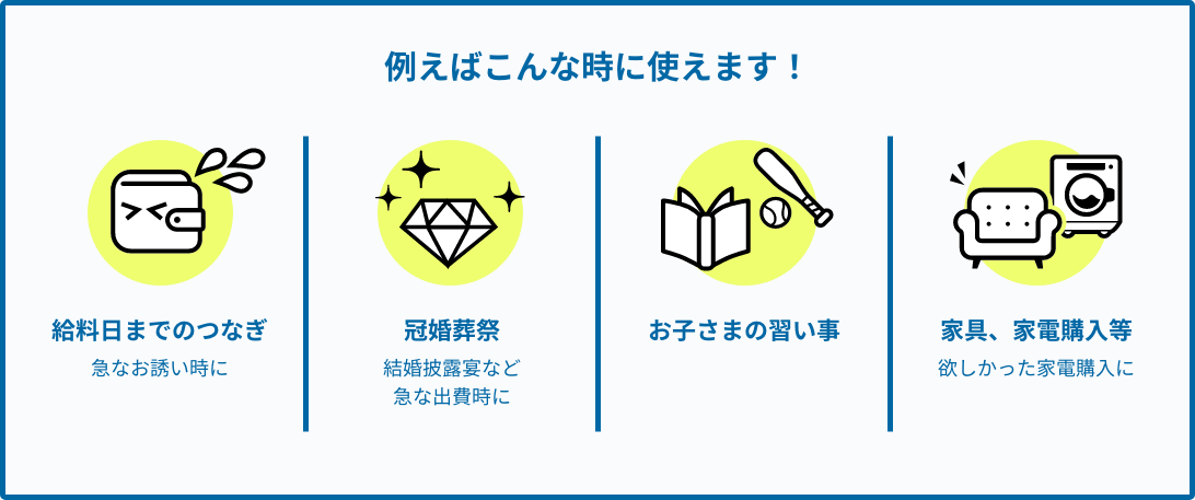 例えばこんなときに使えます！