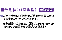 分割払い（回数型）手数料要