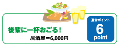 後輩に一杯おごる！6point